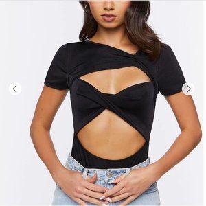 Forever 21 sz M Twisted Cutout Bodysuit NWT